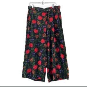 Joie Floral Ankle Pants - Red and Purple